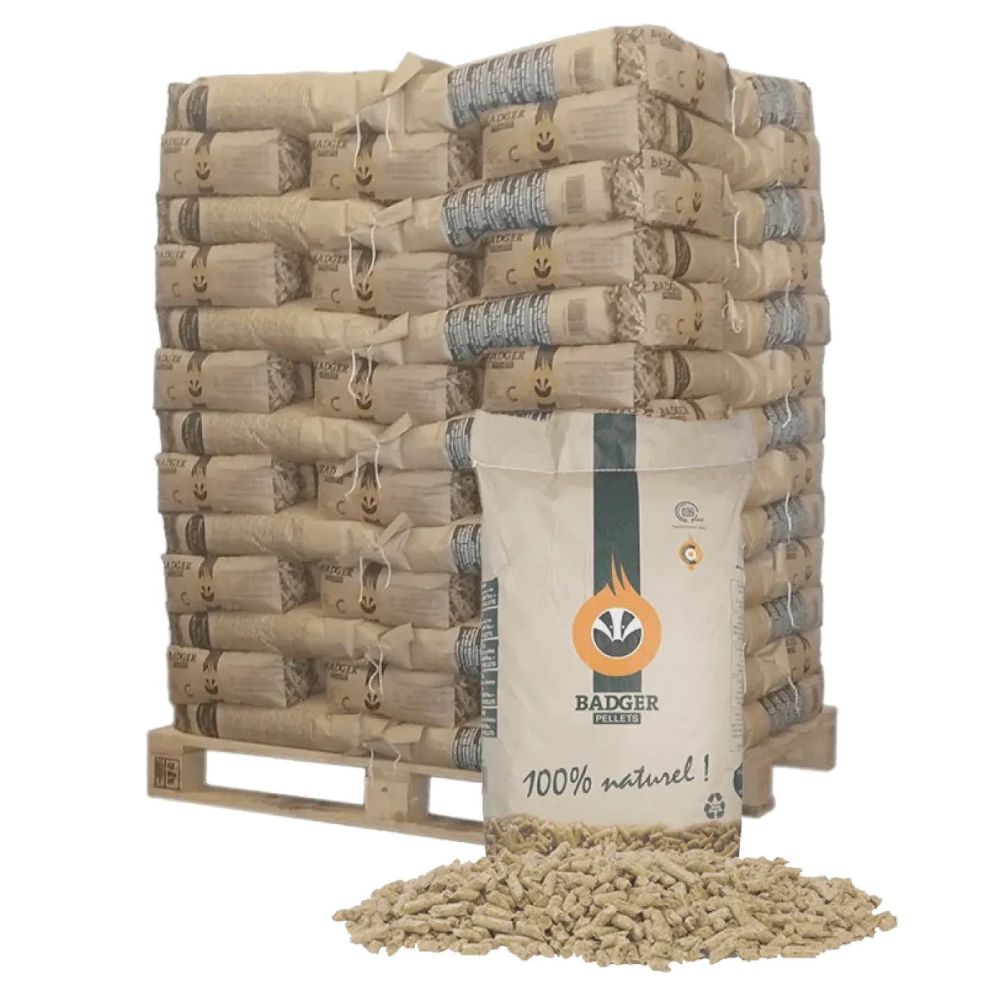 Badger Pelletpalette 65 Säcke à 15 kg