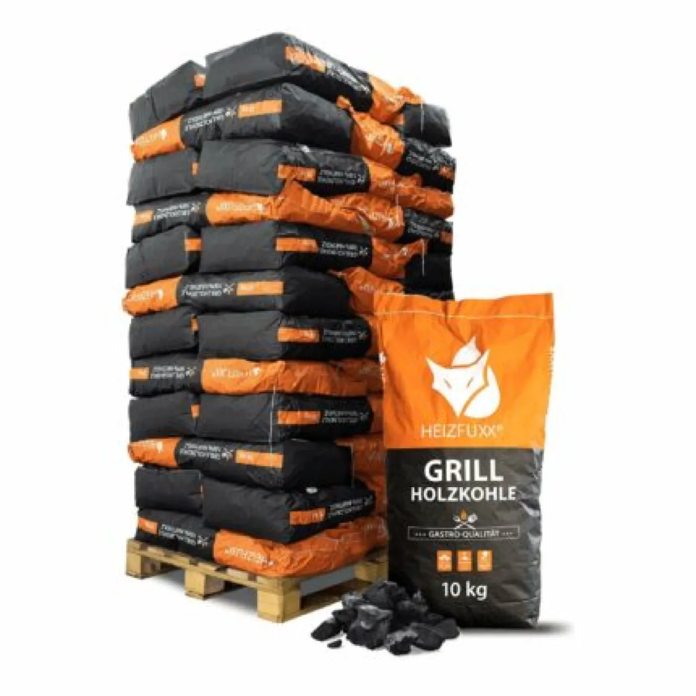 Grill Holzkohle 20–80 mm 36 × 10 kg Premium Hartholz